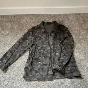 Express Olive Camouflage Utility Jacket